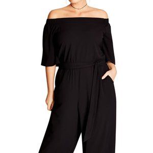 City Chic Off the Shoulder Jumpsuit   (No Sash)